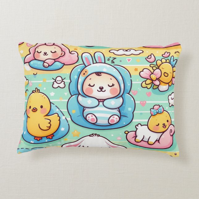 Cute Sleeping Animal Decorative Cushion (Back)