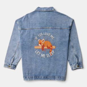 Cute Sleeping Animal  Pajama Nap Red Panda  Denim Jacket