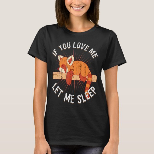 Cute Sleeping Animal  Pajama Nap Red Panda  T-Shirt (Front)