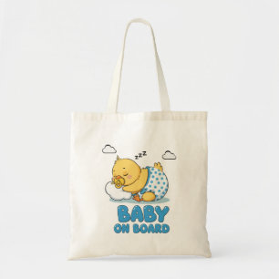 Cute Sleeping Baby Chick 'Baby on Board' Car Sign Tote Bag