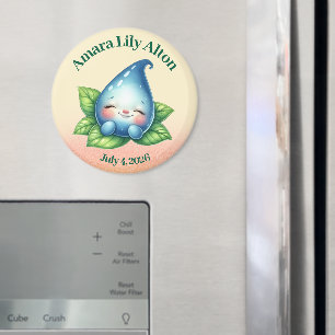 Cute Sleeping Baby Dewdrop Baby Shower Magnet