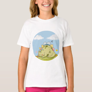 Cute Sleeping Baby Dinosaur Kids T-Shirt
