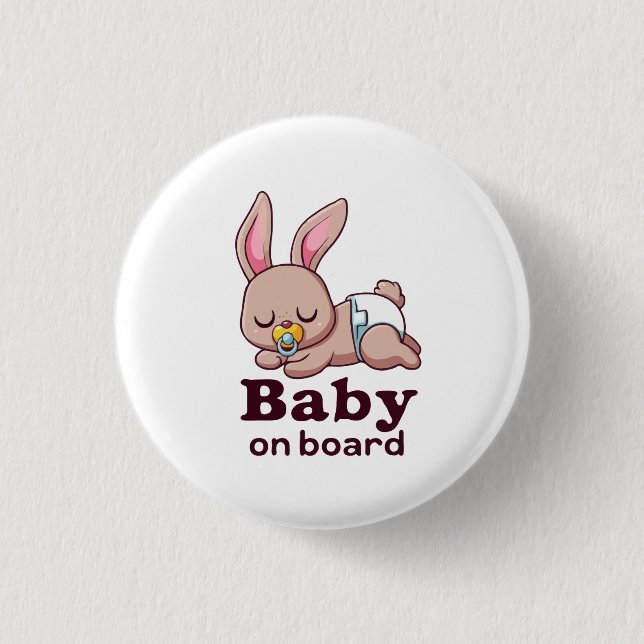 Cute Sleeping Baby Monkey "Baby on Board" Car  3 Cm Round Badge (Front)