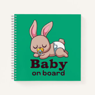Cute Sleeping Baby Monkey "Baby on Board" Car Notebook