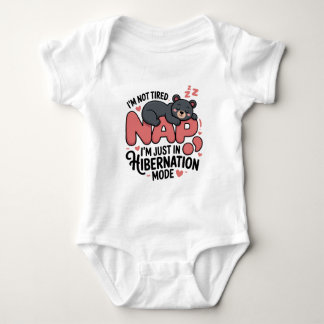 Cute Sleeping Bear – Nap & Hibernation Mode Funny  Baby Bodysuit