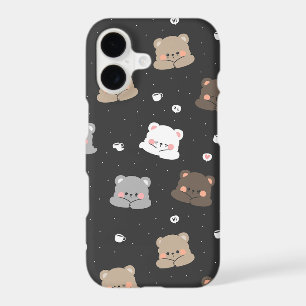 Cute Sleeping Bears Seamless Pattern in Neutral Co