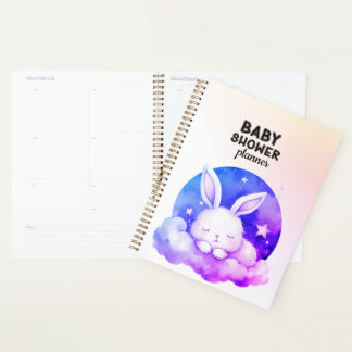 Cute Sleeping Bunny Baby Shower Planner