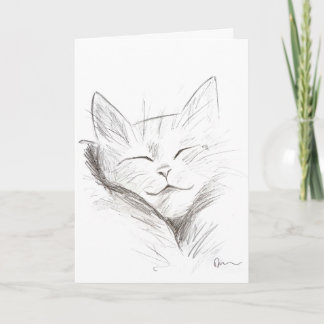 Cute Sleeping Cat Greeting Card