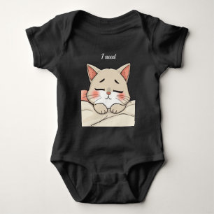 Cute Sleeping Cat I Need a Nap Kawaii Artwork Baby Bodysuit