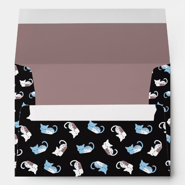 Cute sleeping cat pattern envelope (Back (Bottom))