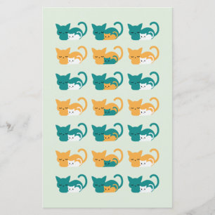 Cute sleeping cat pattern III