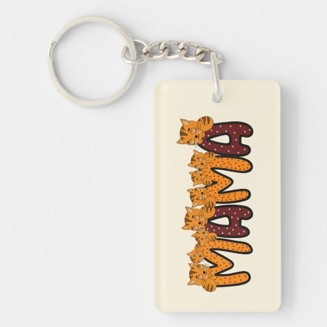 Cute sleeping cats key ring (Front)