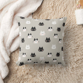Cute Sleeping Cats Seamless Pattern Cushion