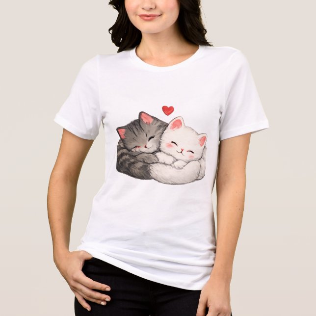 Cute Sleeping Cats Tri-Blend Shirt (Front)