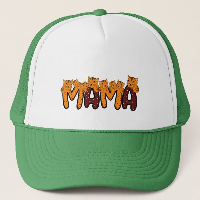Cute sleeping cats trucker hat (Front)