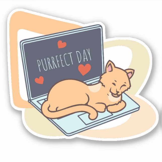 Cute sleeping computer cat (Front)