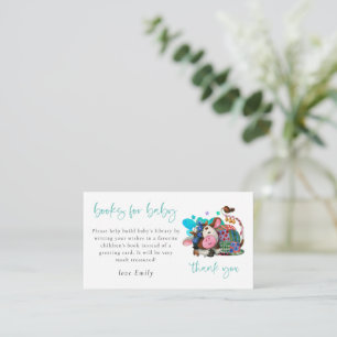 Cute Sleeping Cow Books For Baby Shower  Enclosure Card