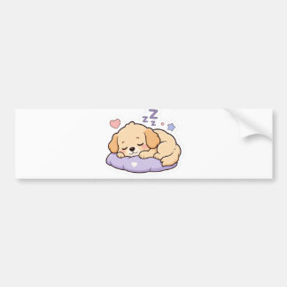 Cute Sleeping Dog -Kawaii Pastel Puppy Vinyl Bumper Sticker