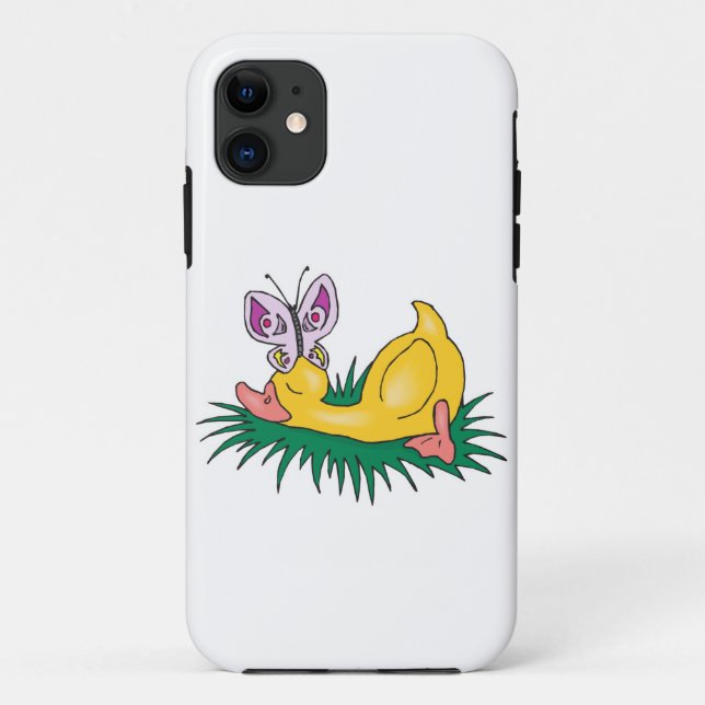 cute sleeping duck and butterfly Case-Mate iPhone case (Back)