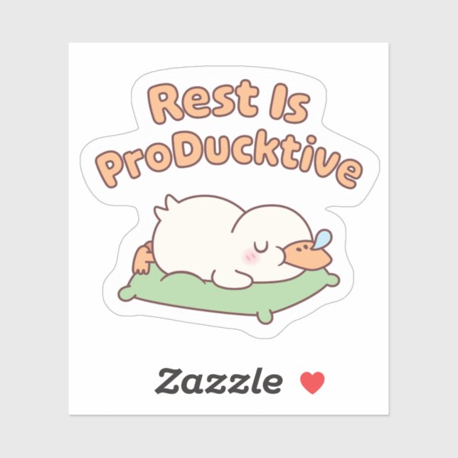 Cute Sleeping Duck Rest Is Producktive Funny (Sheet)