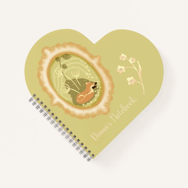 Cute Sleeping Fox Custom Notebook (Front)