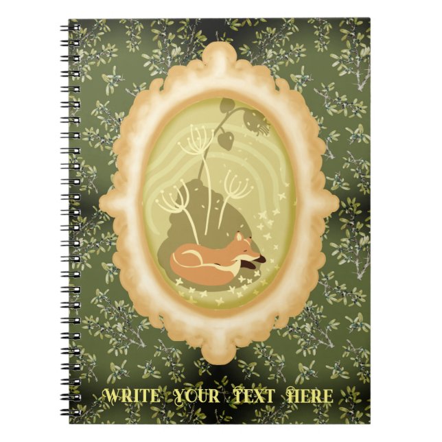 Cute Sleeping Fox Moody Notebook (Front)