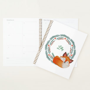 Cute Sleeping Fox Personalized  Planner