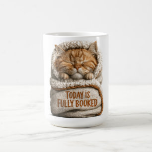 Cute Sleeping Ginger Kitten Swaddled in Blanket Coffee Mug