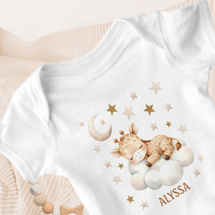 Cute Sleeping Giraffe T-Shirt Baby Bodysuit