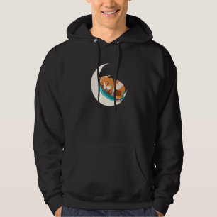 Cute Sleeping Guinea Pig on the Moon Hoodie