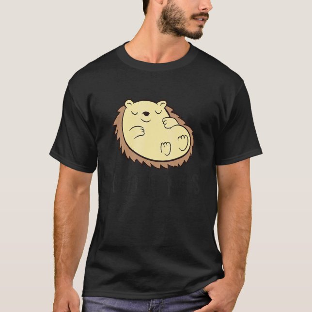 Cute Sleeping Hedgehog Good At Naps  Hedgehog T-Shirt (Front)