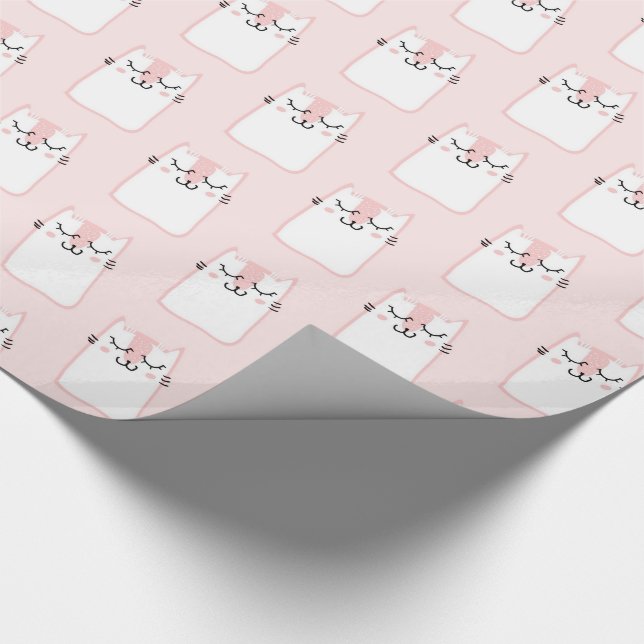 Cute Sleeping Kitty Cat Pattern Wrapping Paper (Corner)