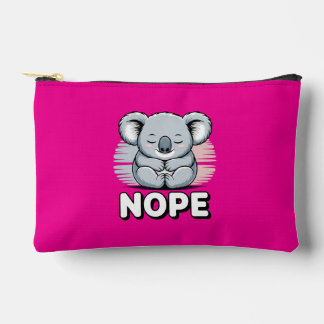 Cute Sleeping Koala “Nope” Funny Cartoon Accessory Pouch