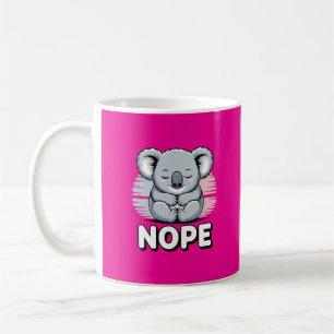 Cute Sleeping Koala “Nope” Funny Cartoon Coffee Mug