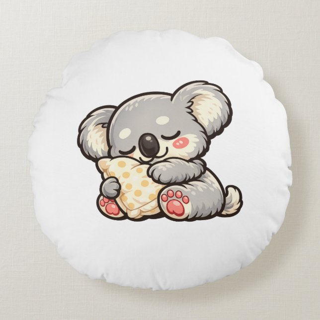 Cute Sleeping Koala with Pillow (Front)