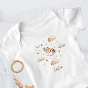 Cute Sleeping Little Fox Baby Bodysuit