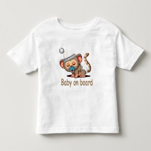 Cute Sleeping Monkey Baby on Board Car Sign Decal Toddler T-Shirt