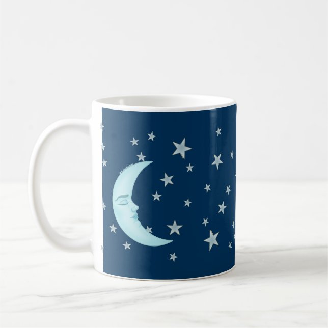 Cute Sleeping Moon Mugs (Left)