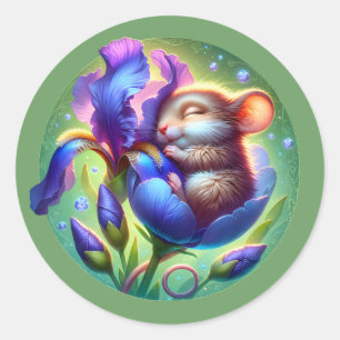 Cute Sleeping Mouse Baby Animal Classic Round Sticker