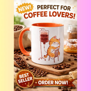 Cute Sleeping Orange Cat Coffee Mug funny orange