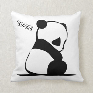 Cute Sleeping Panda Bear Throw Pillow