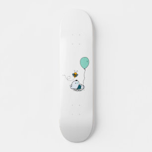 Cute sleeping panda bear with bee skateboard