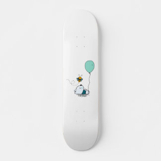 Cute sleeping panda bear with bee skateboard
