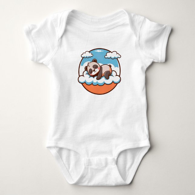 ☁️🐼 Cute Sleeping Panda Cloud Baby Gift ✨ Bodysuit (Front)