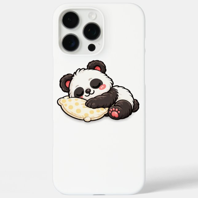 Cute Sleeping Panda with Pillow Case-Mate iPhone Case (Back)