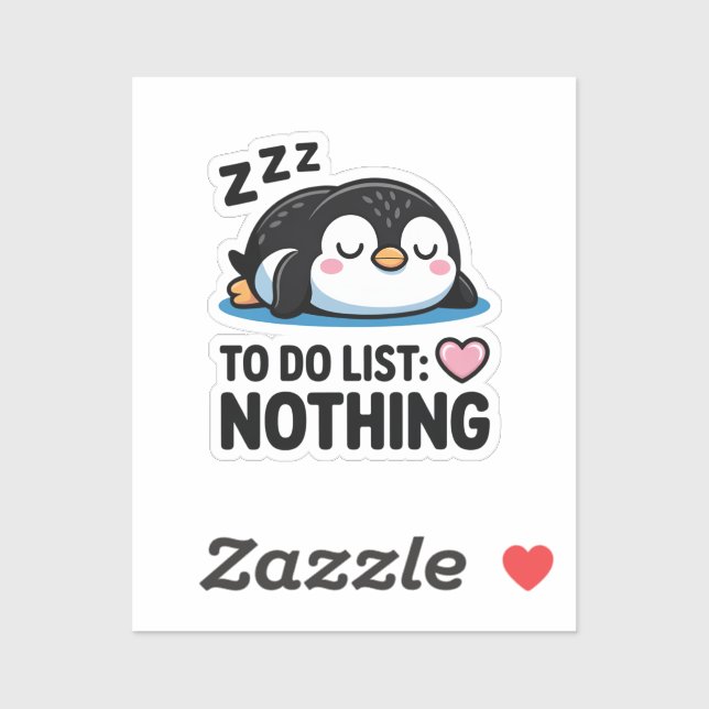cute sleeping penguin, to do list nothing (Sheet)