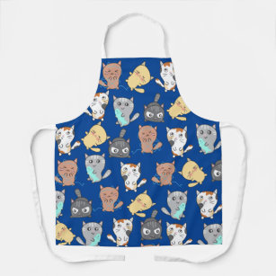 Cute sleeping playing eating kitty cats kitchen apron