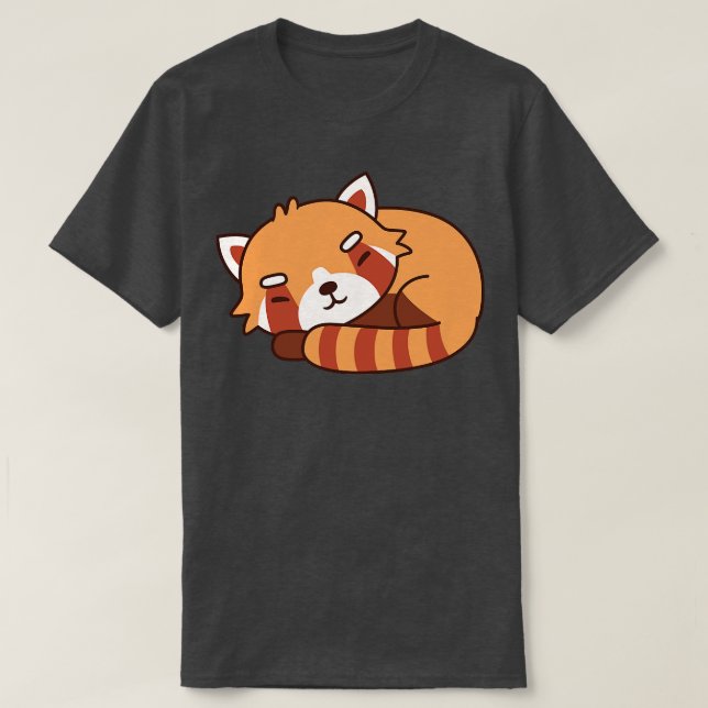 Cute Sleeping Red Panda T-Shirt (Design Front)