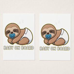 Cute Sleeping Sloth Baby on Board Car Sign New