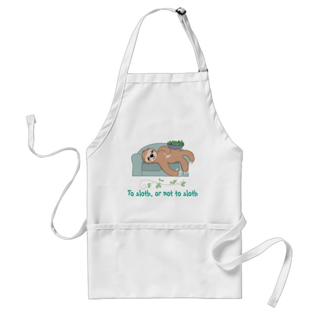 Cute Sleeping Sloth Being Lazy Tropical Jungle Standard Apron (Front)
